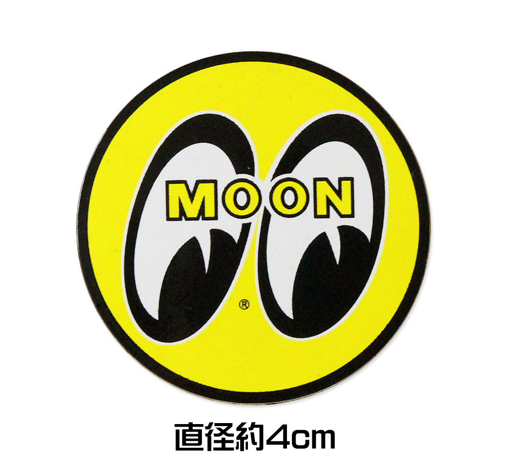 ムーンアイズ ステッカー 車 アメリカン おしゃれ バイク ヘルメット かっこいい アメ車 ホットロッド MOONEYES アイボール 直径約４cm｜U.S.JUNKYARD