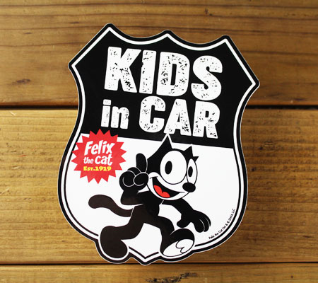 フィリックス・ザ・キャット ステッカー 子供乗ってます アメリカン アメリカ キャラクター 猫 KIDS in CAR｜planfirst｜02