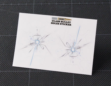 ガラスバレットホール ステッカー 弾痕 弾丸 ミリタリー アメリカン