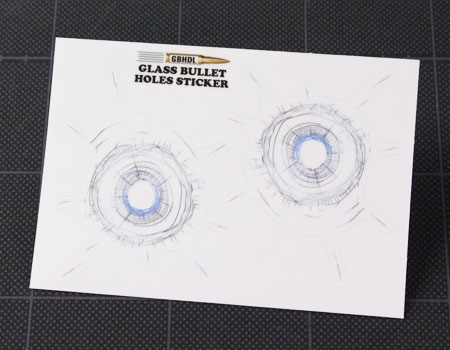ガラスバレットホール GLASS BULLET HOLES ステッカー 弾痕 弾丸 ミリタリー アメリカン いたずら 面白い 車 ヘルメット アメリカン雑貨 タイプD サイズL｜planfirst｜02