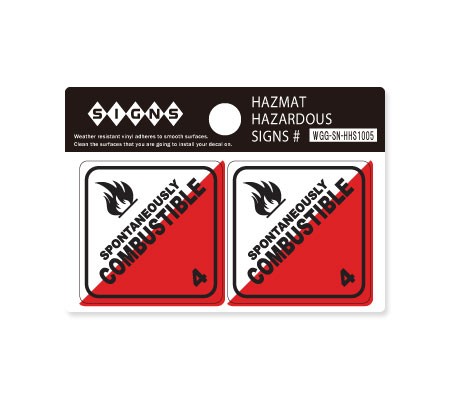 ステッカー HAZMAT HAZARDOUS SIGNS 自然発火物質