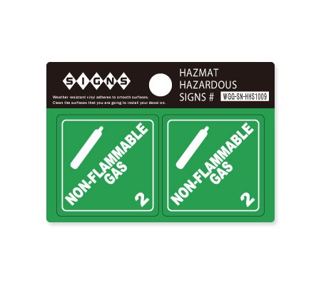 ステッカー HAZMAT HAZARDOUS SIGNS 非可燃性ガス