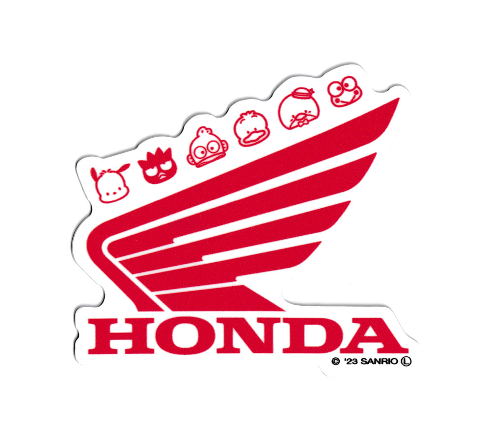 ステッカー ホンダ はぴだんぶい バイク 車 おしゃれ かわいい ヘルメット かっこいい サンリオ スーパーカブ HONDA ウイングロゴ｜planfirst