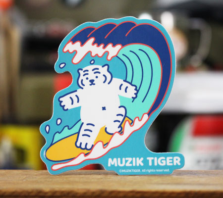 ムジークタイガー MUZIKTIGER ステッカー かわいい おしゃれ トラ キャラクター 韓国 ダイカットステッカー サーフィン｜planfirst｜02