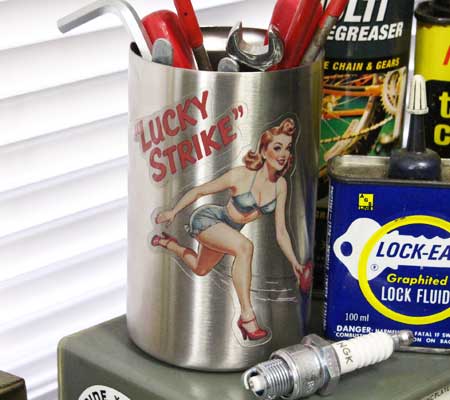アメリカンビンテージ　ピンナップガール　缶ホルダー　インテリア ピンナップガール ステッカー ミリタリー セクシー アメリカン レトロ