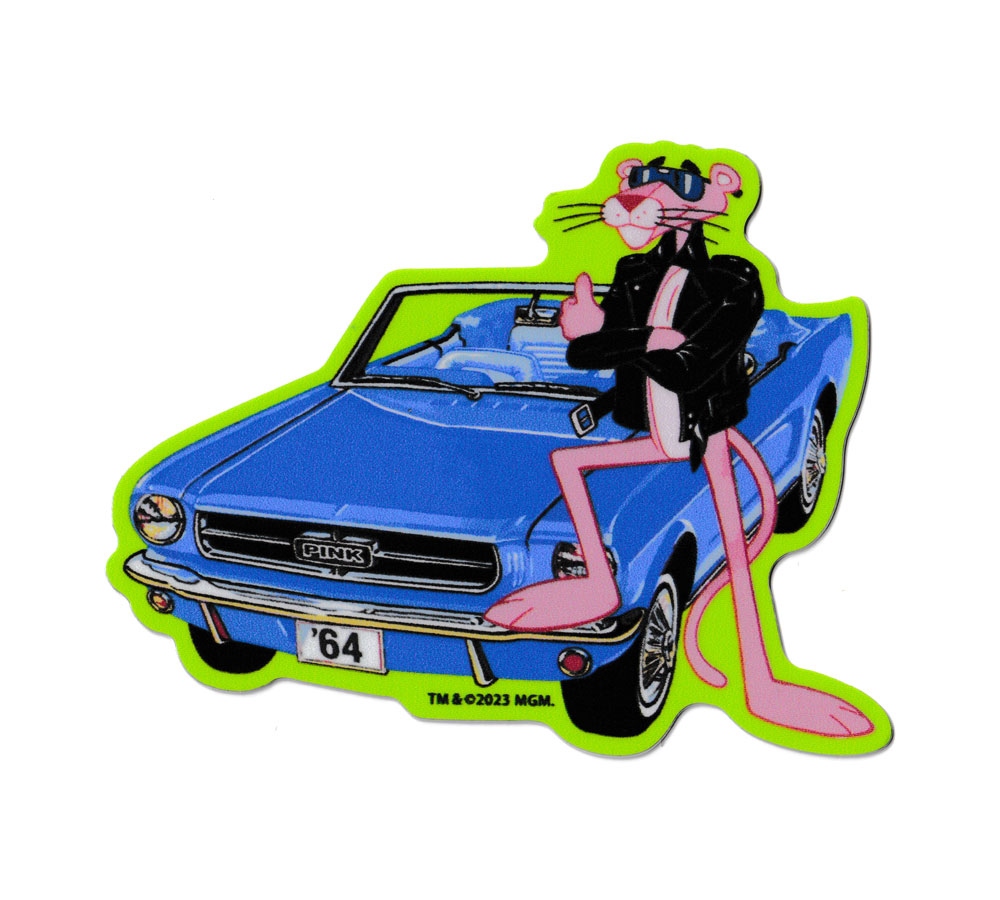 ピンクパンサー ステッカー アメリカン キャラクター アメリカ おしゃれ かわいい かっこいい スマホ 車 アメリカン雑貨 Pink Panther 60周年記念 ドライブ｜planfirst