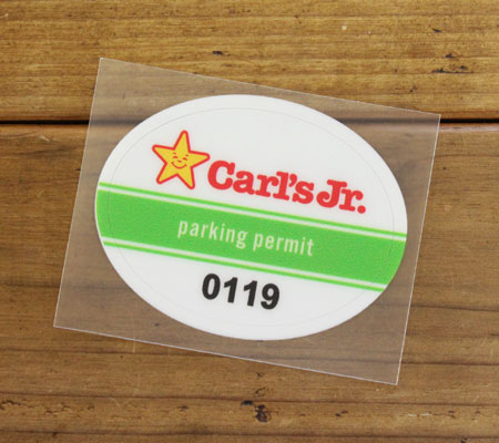 ステッカー 車 アメリカン おしゃれ かっこいい 面白い 駐車許可証 カーアクセサリー パーキングパーミットステッカー Carl's Jr. |  | 01