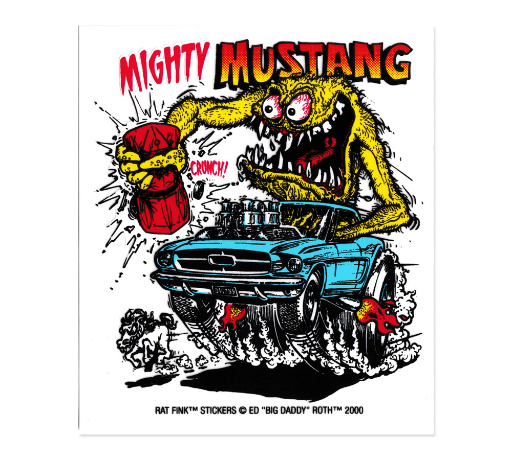 ラットフィンク ステッカー 車 アメリカン キャラクター おしゃれ バイク ヘルメット かっこいい アメ車 モンスター MIGHTY MUSTANG