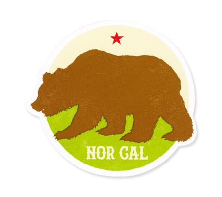 ステッカー ノーカル NOR CAL グリズリー ブラウン