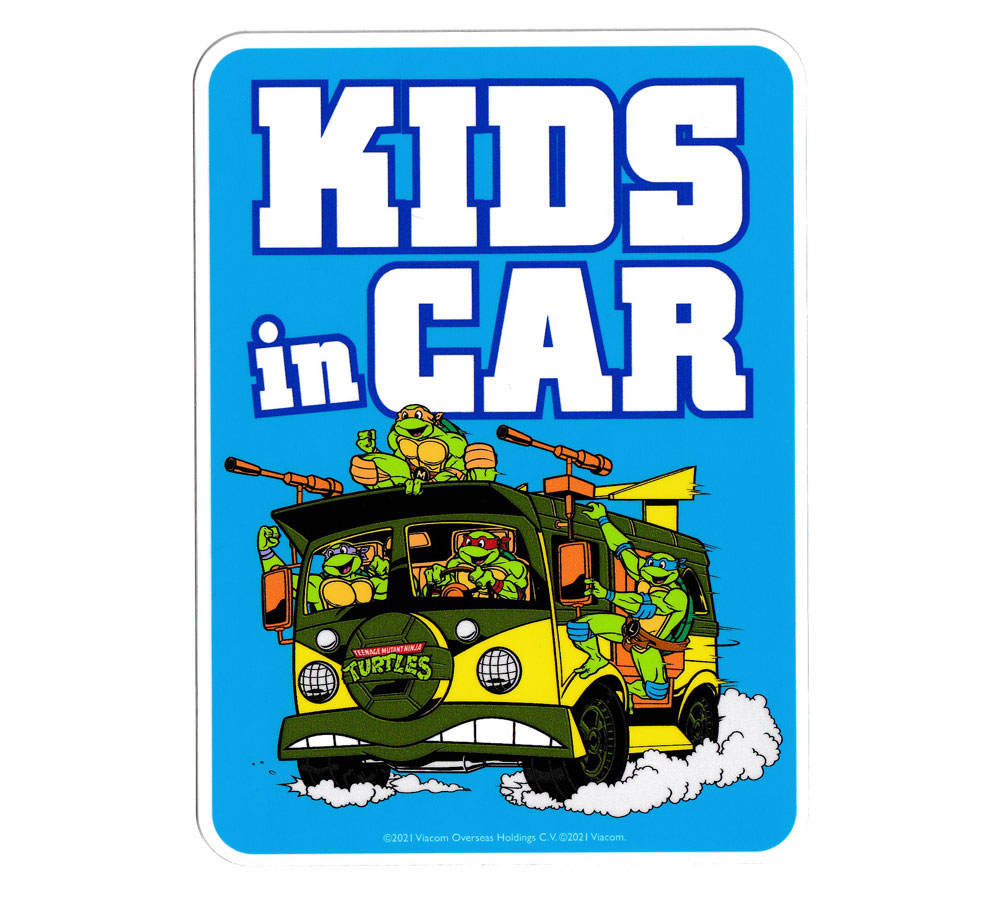 タートルズ ステッカー Mutant Turtles 子供が乗ってます KIDS IN CAR ブルー
