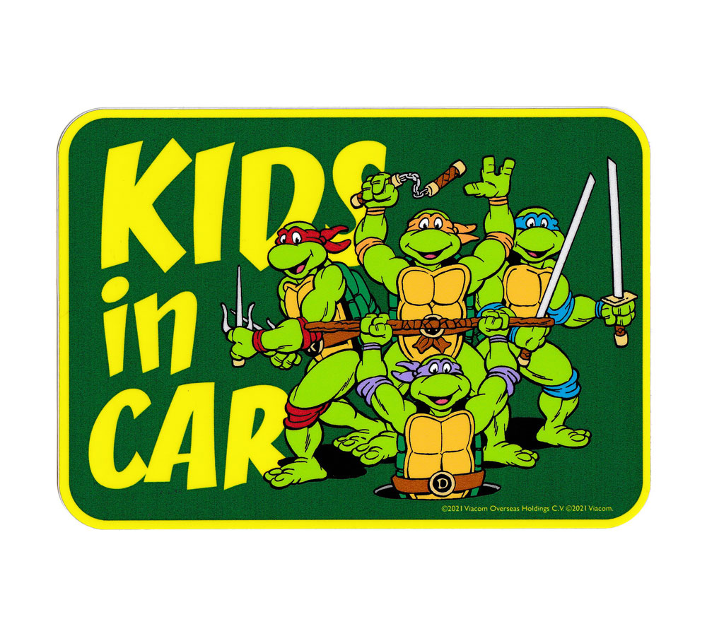 タートルズ ステッカー Mutant Turtles 子供が乗ってます KIDS IN CAR グリーン