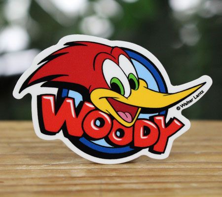 ウッディー・ウッドペッカー ステッカー アメリカン キャラクター アメリカ かわいい おしゃれ Woody Woodpecker ダイカットミニステッカー ロゴ＆FACE｜planfirst｜02