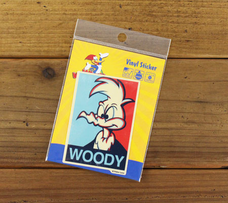 ウッドペッカー　WOODY woodpecker　シール　ステッカー　銀色 ウッディー・ウッドペッカー ステッカー アメリカン キャラクター