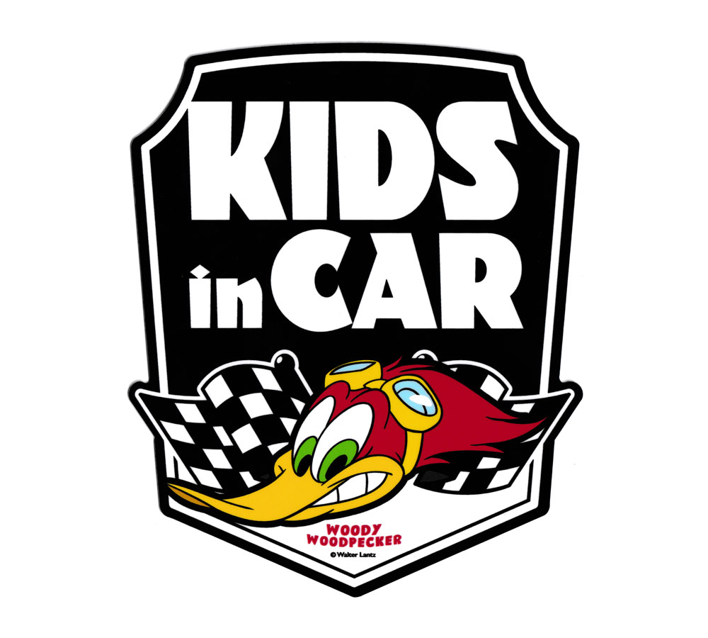 ウッディー・ウッドペッカー ステッカー アメリカン キャラクター アメリカ かわいい 車 子供 乗ってます KIDS IN CAR