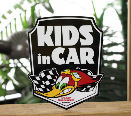 ウッディー・ウッドペッカー ステッカー アメリカン キャラクター アメリカ かわいい 車 子供 乗ってます KIDS IN CAR｜planfirst｜02