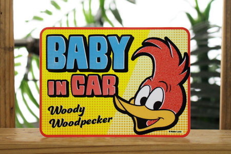 ウッディー・ウッドペッカー ステッカー アメリカン キャラクター アメリカ かわいい 車 赤ちゃん 乗ってます BABY IN CAR スクエア｜planfirst｜02