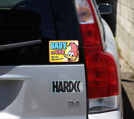 ウッディー・ウッドペッカー ステッカー アメリカン キャラクター アメリカ かわいい 車 赤ちゃん 乗ってます BABY IN CAR スクエア｜planfirst｜05
