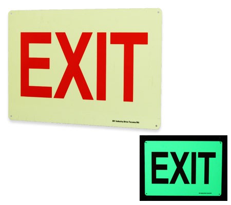 サインプレート 蓄光 EXIT 出口