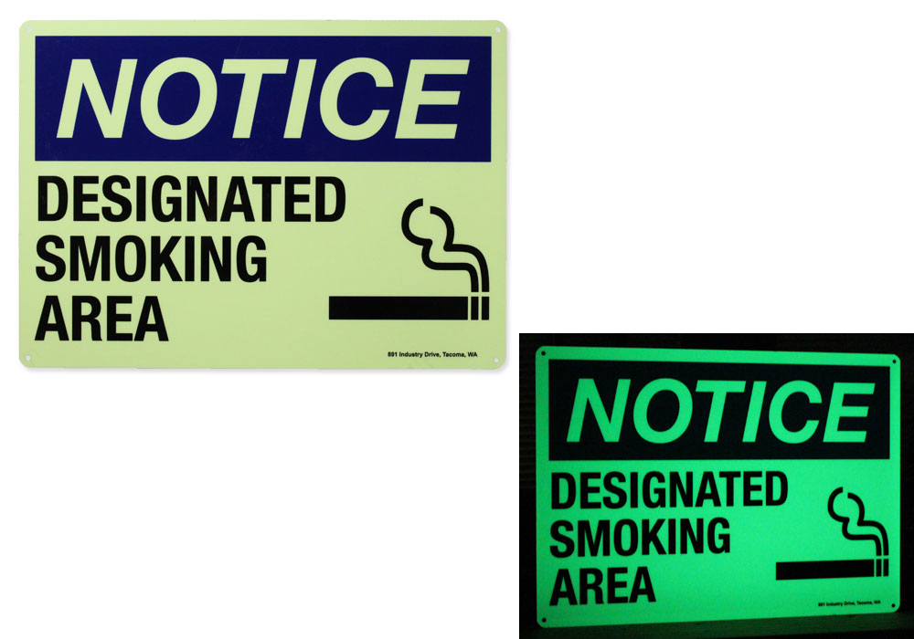 セキュリティ サインプレート インテリアプレート 看板 喫煙 喫煙所 アメリカン おしゃれ 壁 飾り 面白い 蓄光 SMOKING AREA-BLUE