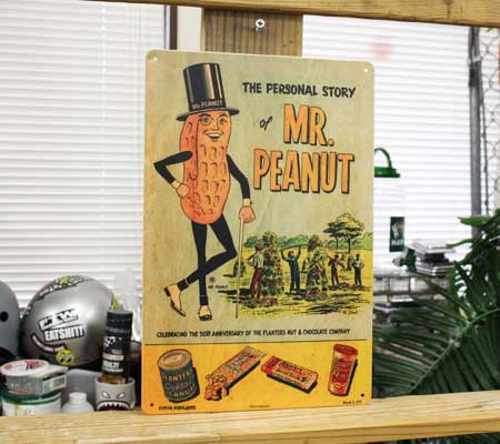 ミスター・ピーナッツ ブリキ看板 サインプレート サインボード