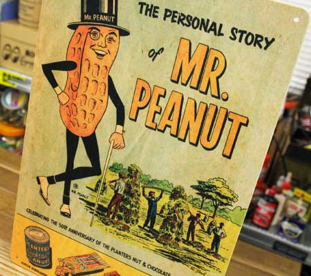 ミスター・ピーナッツ ブリキ看板 サインプレート サインボード