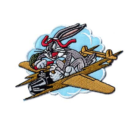 バッグス・バニー キャラクター アメリカ ワッペン アイロン 大人向け ミリタリー おしゃれ かわいい かっこいい アメカジ エアプレイン | 