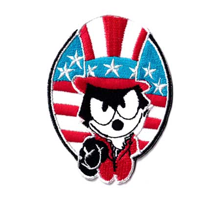 フィリックス・ザ・キャット キャラクター アメリカ ワッペン アイロン 大人向け 猫 おしゃれ かわいい かっこいい アメカジ トップハット | 