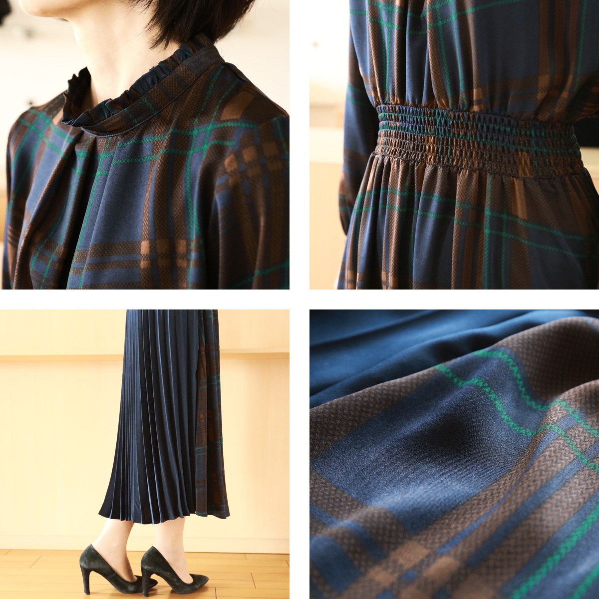 Brahmin（ブラーミン） フリル モックネック 落ち感チェック