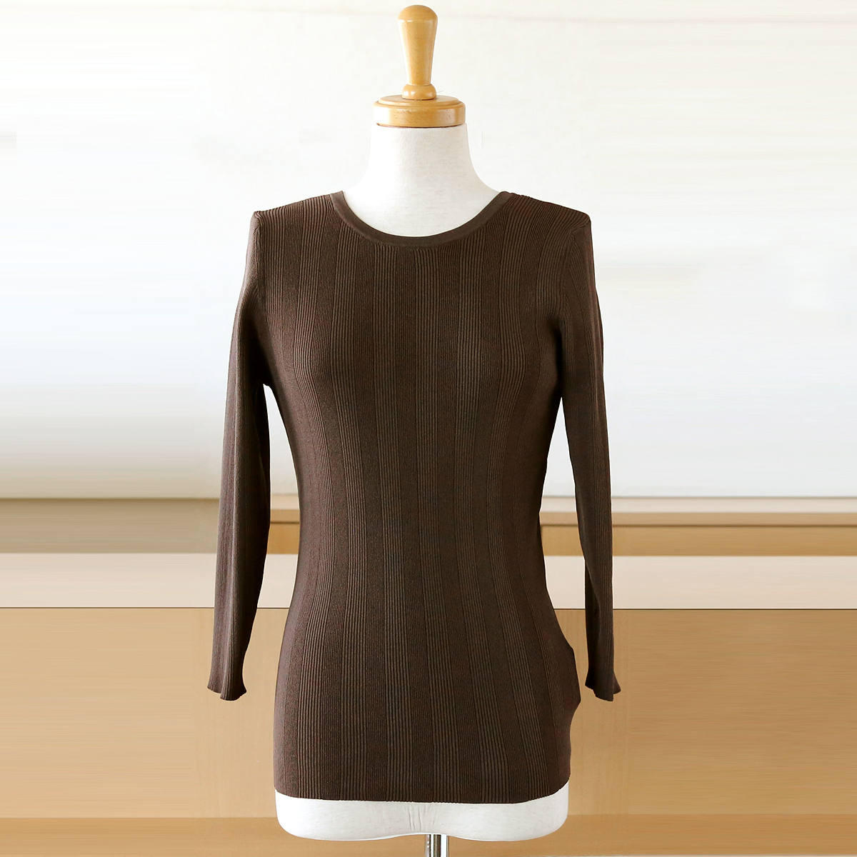 Maglia Plus マリアプラス ウールシルクタートルネックニットセーター 126706 ブラウン F Maglia Plus マリアプラス ウールシルクタートルネックニットセーター