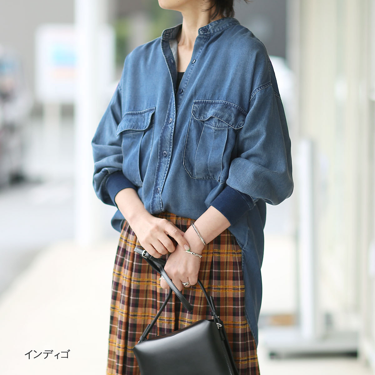 楽天市場】デニム ロングシャツ シャツワンピ レディース 長袖