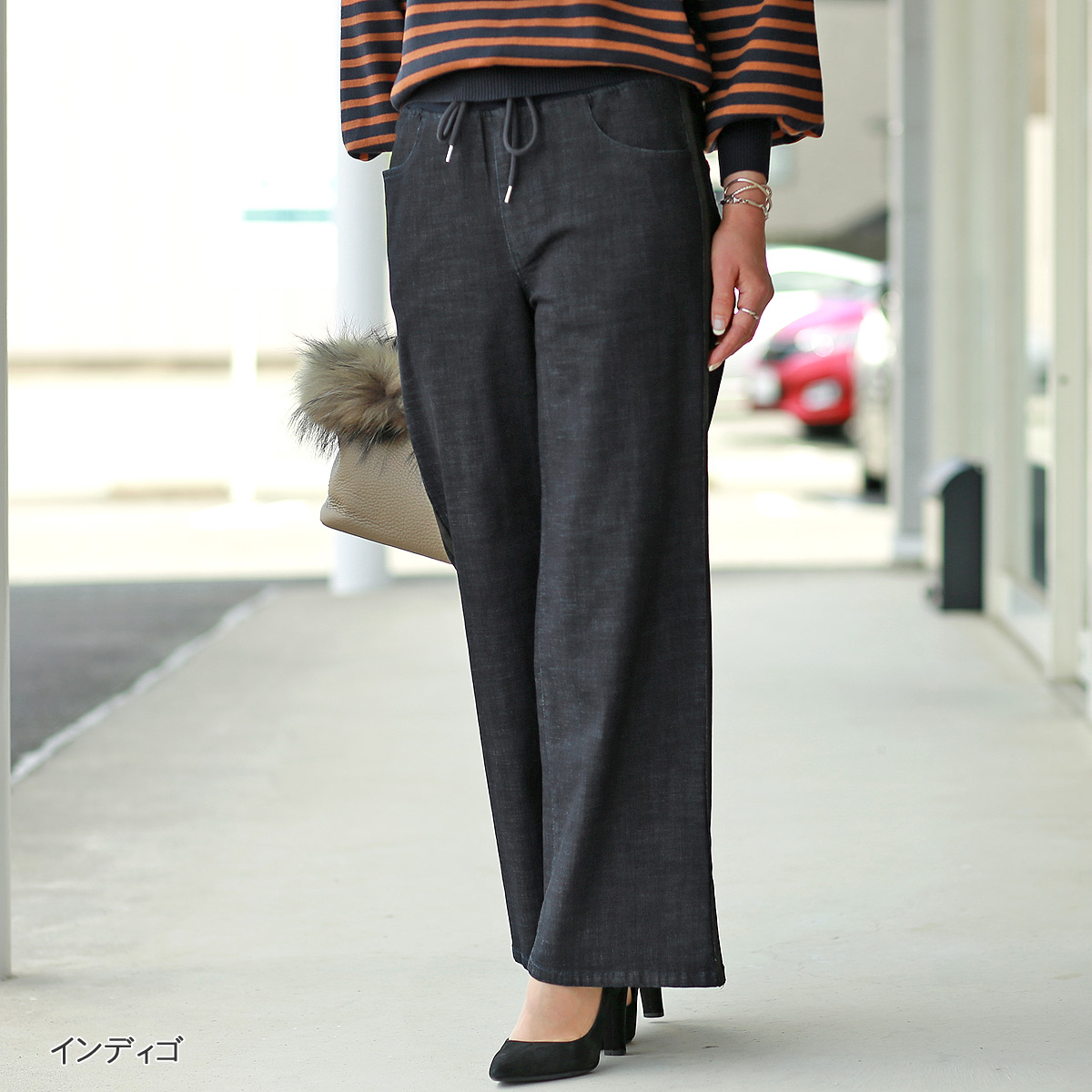 【naopon】PASSIONE パシオーネ ワイドパンツ PASSIONE パシオーネ タック入りワイドテーパードパンツ