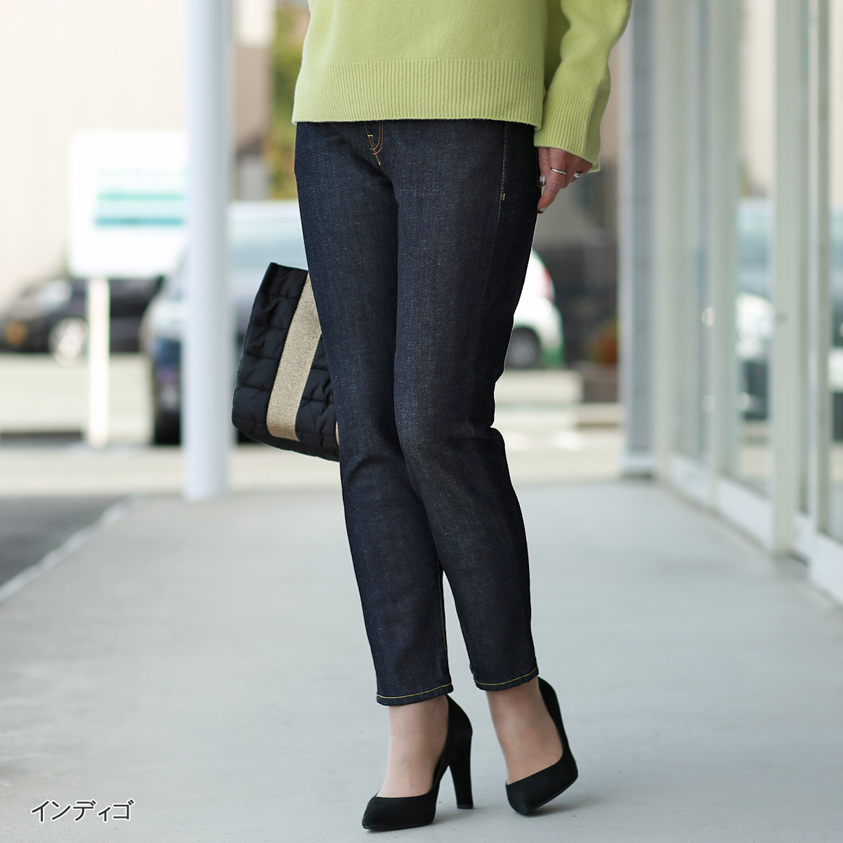 Munich (ミューニック) ハイライズ 華奢見せテーパードデニム  