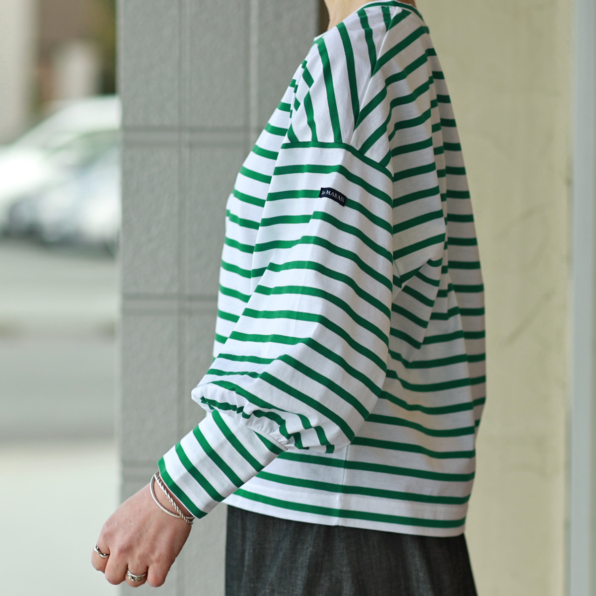 Le MARAIS (ル マレ) 　コットンボーダー　パフスリーブカットソー 楽天市場】Le MARAIS (ル マレ) コットンボーダー パフスリーブ