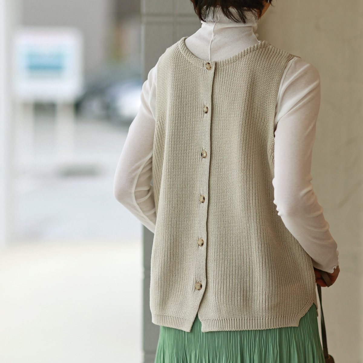 cafune (カフネ) コットン ニット ジレ =yamagata knit= - トップス