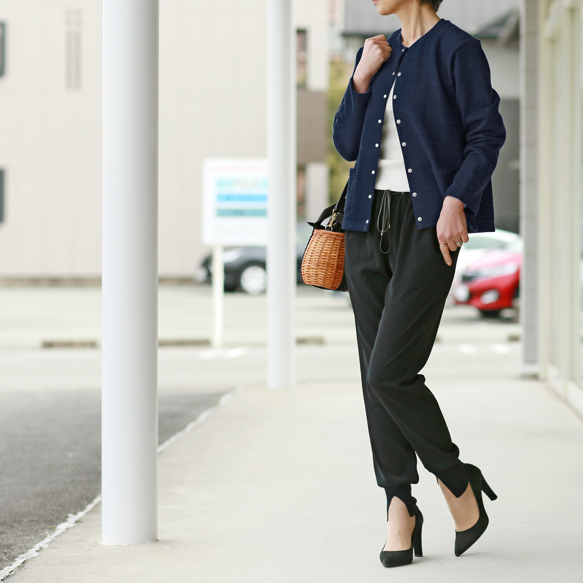 Le MARAIS (ル マレ)　メルティースウェット　スナップ カーディガン Le MARAIS (ル マレ) メルティースウェット スナップ