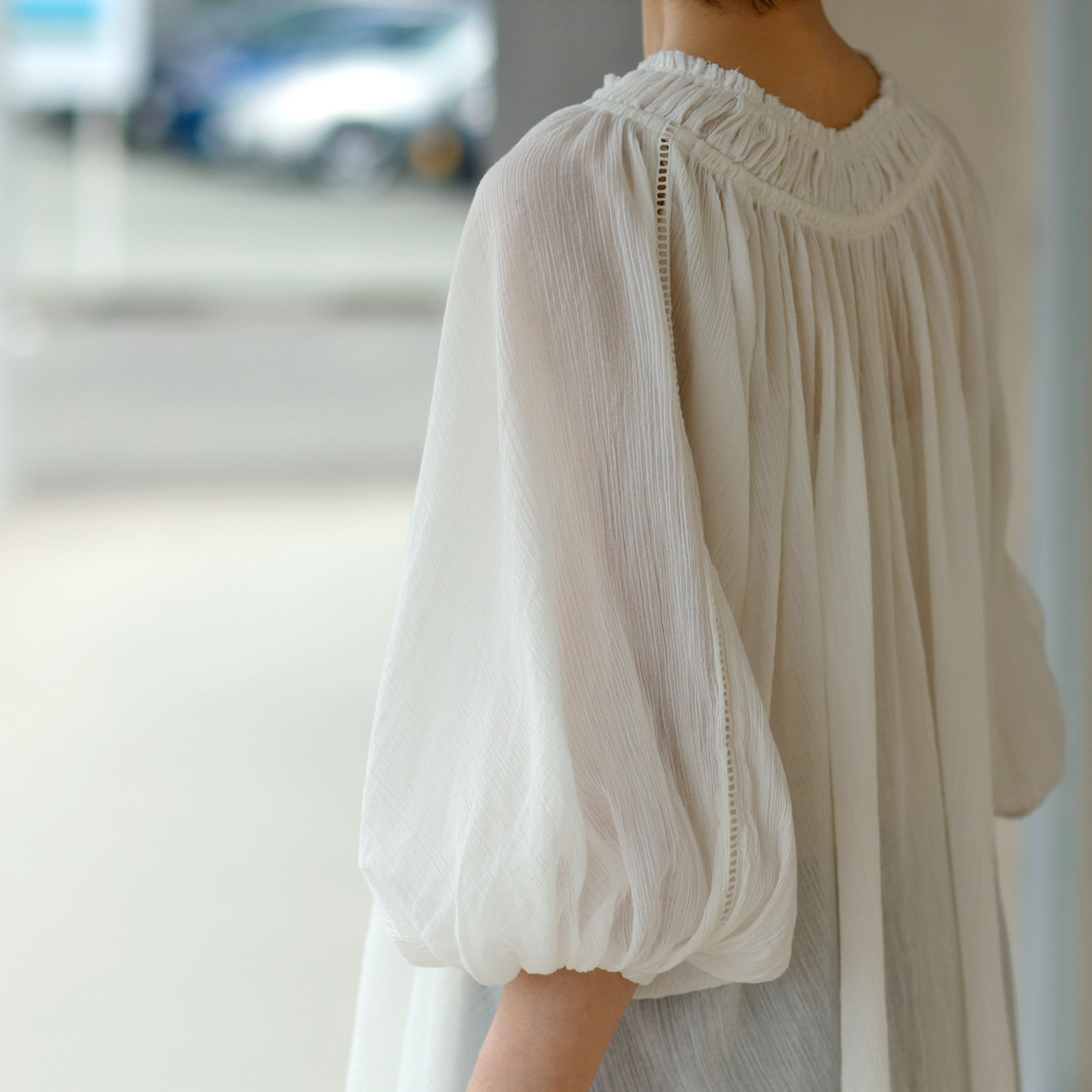 【 7/10 20:00〜！ SUMMER SALE 】MICA＆DEAL (マイカ＆ディール)　シアー コットンクレープ　大人甘ブラウス MICA&DEAL 【 7/10 20:00〜！ SUMMER SALE 】MICA＆DEAL (マイカ