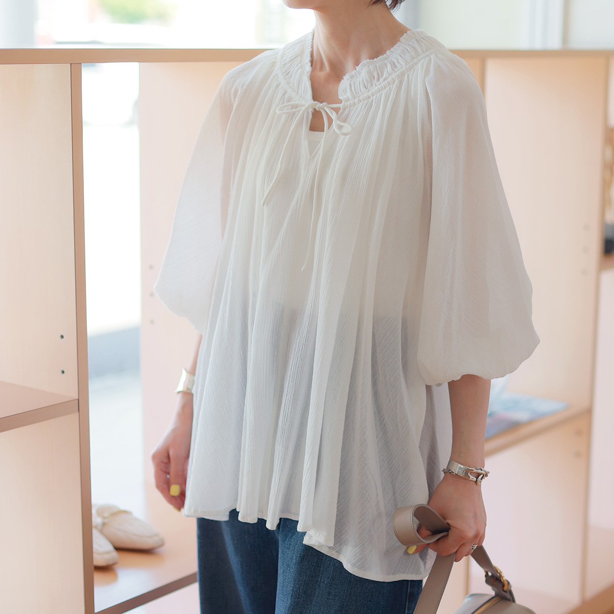 MICA＆DEAL 新品コットンシアーシャツ