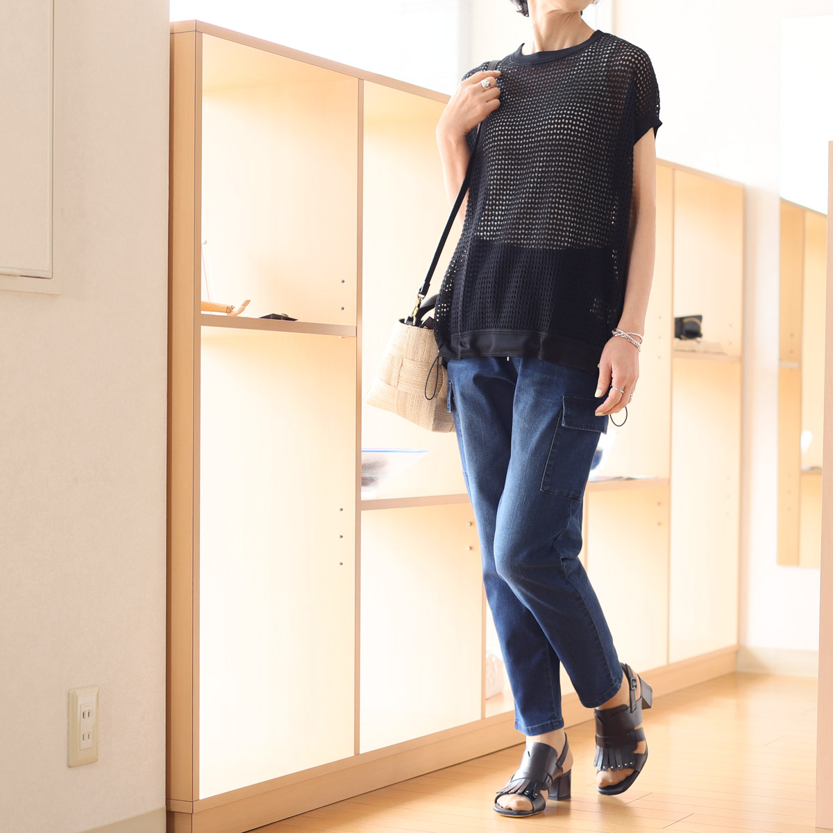プライオリティ デニムカーブパンツ プライオリティ デニム カーブパンツ ワイドパンツ 新品 新作