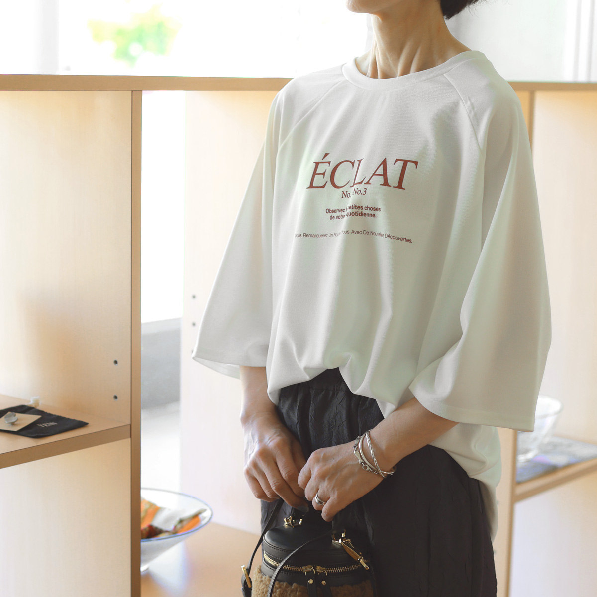 CHIGNON (シニヨン） ジョーゼットジャージ　2フェイス　カットソー