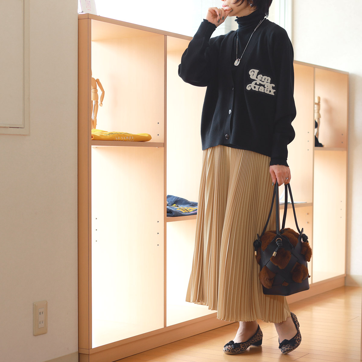 TICCA（ティッカ） ウール＆シルクテレコ ハイモックネック トップス