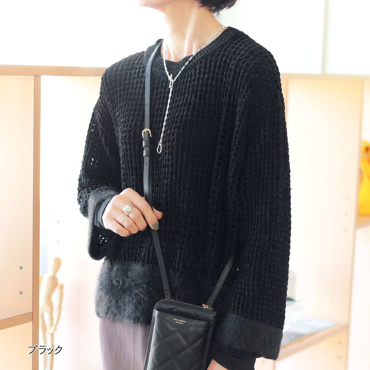 Dignite collier ディニテコリエ　ニット セーター　デザインニット DIGNITE COLLIER [ディニテコリエ] ジップニットカーディガン