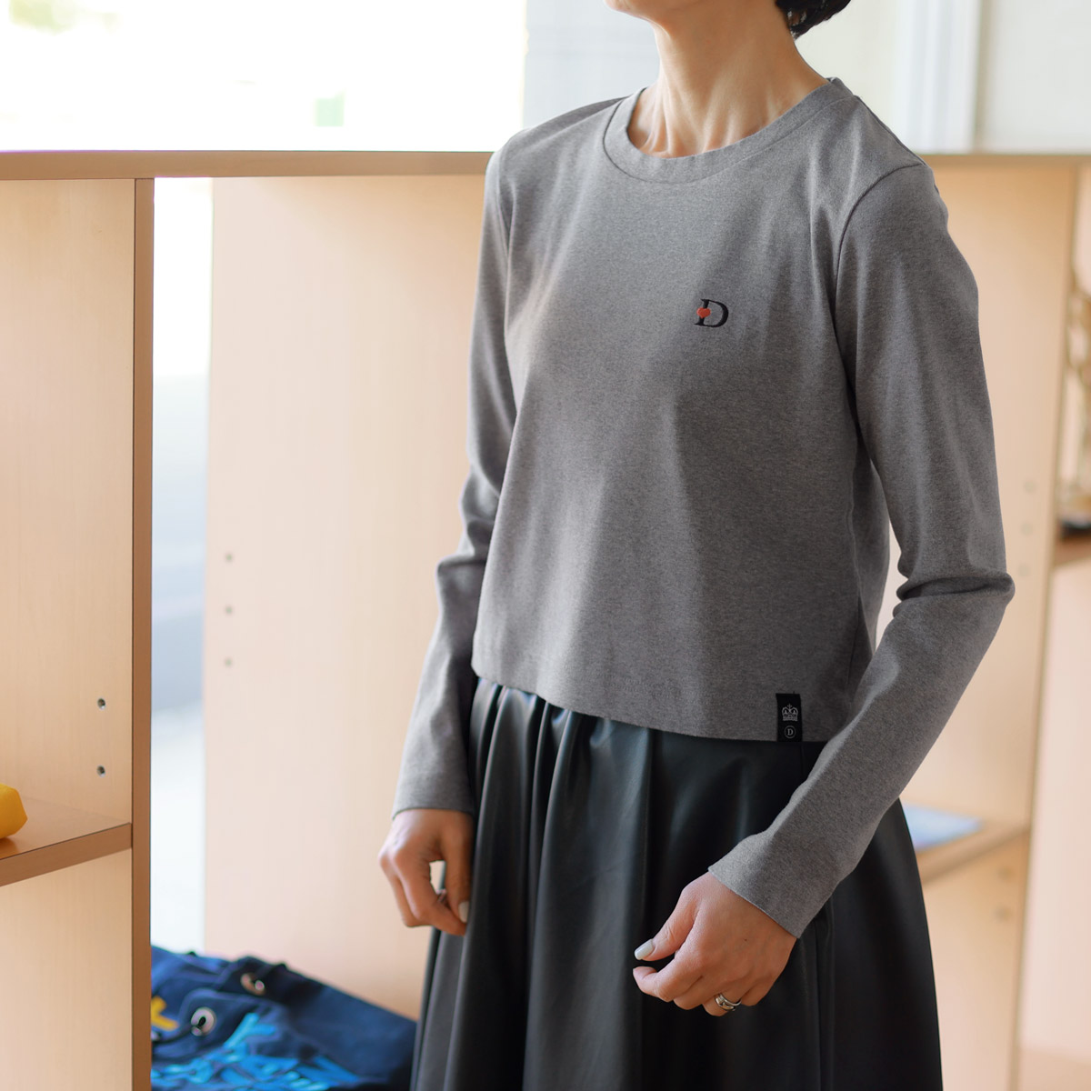 DOUBLE STANDARD CLOTHING (ダブルスタンダード クロージング)　ハート＆D　エンブロイダリー フライス カットソー
