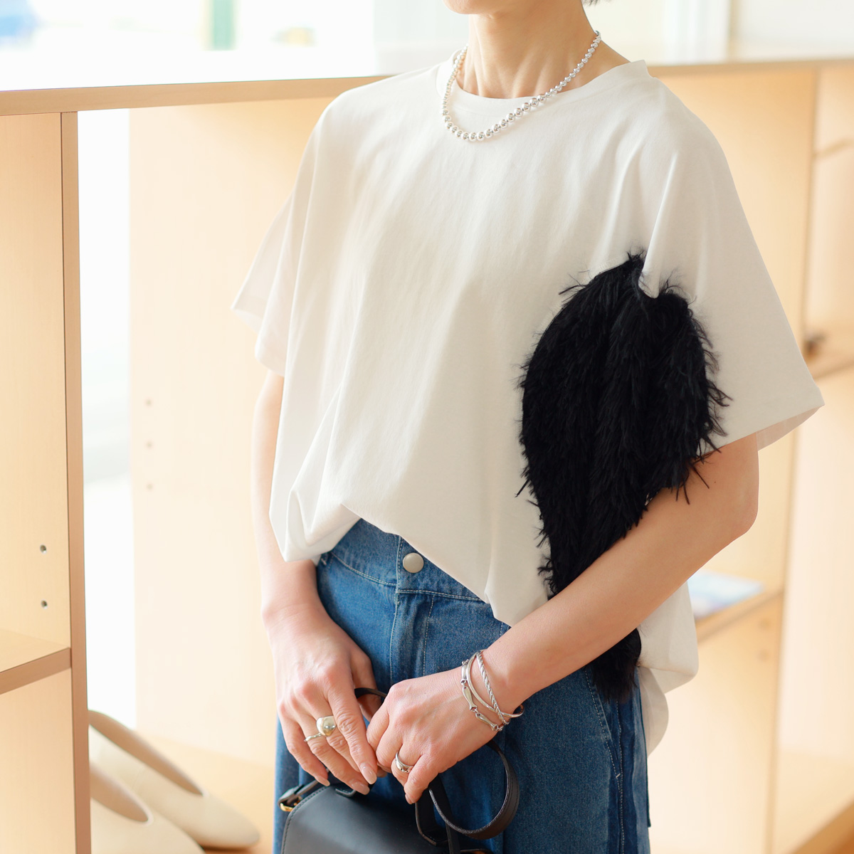 【 7/10 20:00〜！ SUMMER SALE 】HERAT&PEACE (ハートアンドピース)　ヘアリーハート ルーミーTee =Heart fringe Tee= margaux 【 7/10 20:00〜！ SUMMER SALE 】HERAT&PEACE (ハート