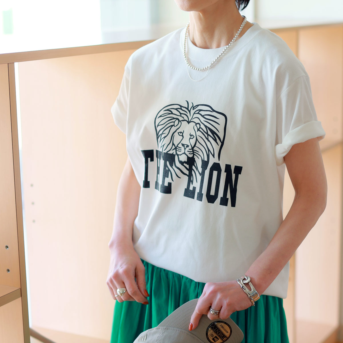 ヴィンテージvintage 昭和レトロLions ホワイト Tシャツ Mサイズ margaux MARGAUX VINTAGE (マルゴーヴィンテージ) ライオンプリント