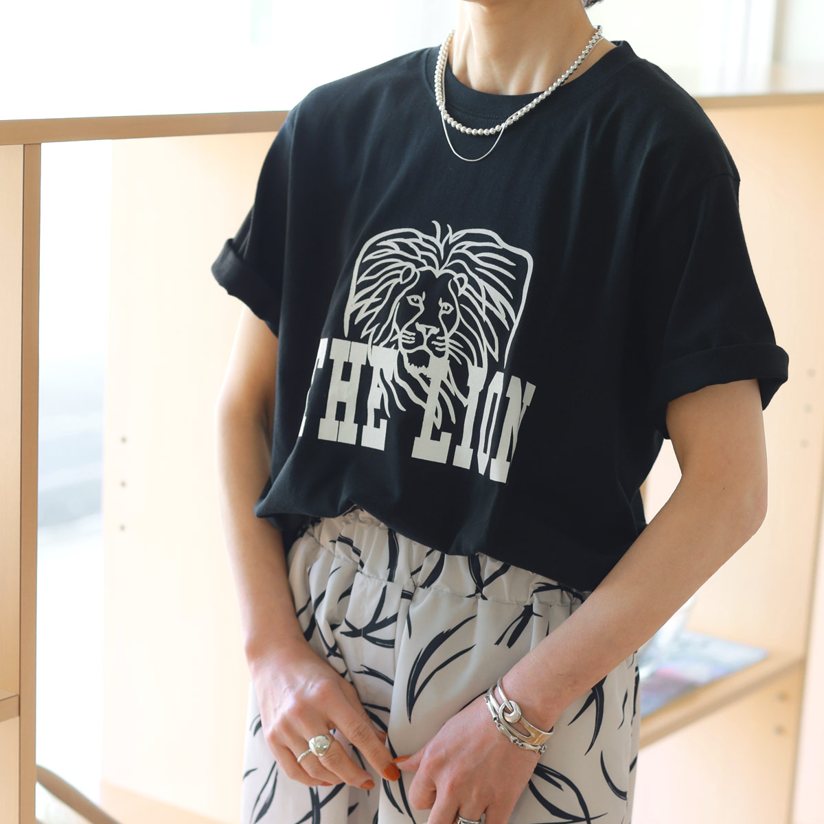 【 7/10 20:00〜！ SUMMER SALE 】MARGAUX VINTAGE (マルゴーヴィンテージ)　ライオンプリント　セミビフィーTee