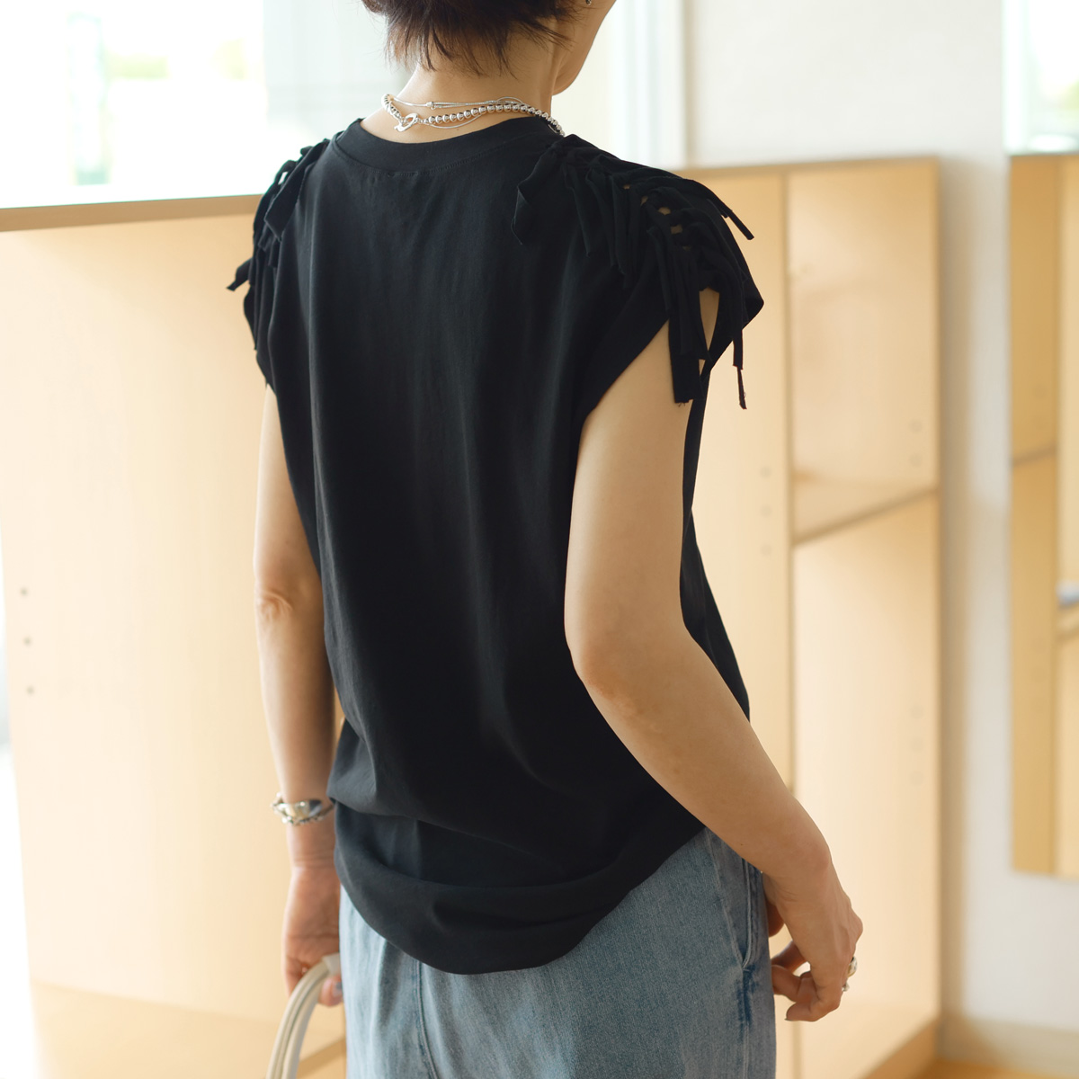 【 7/10 20:00〜！ SUMMER SALE 】YENN (イエン)　カットオフリボンショルダー カットソー YENN 【 7/10 20:00〜！ SUMMER SALE 】YENN (イエン) カット