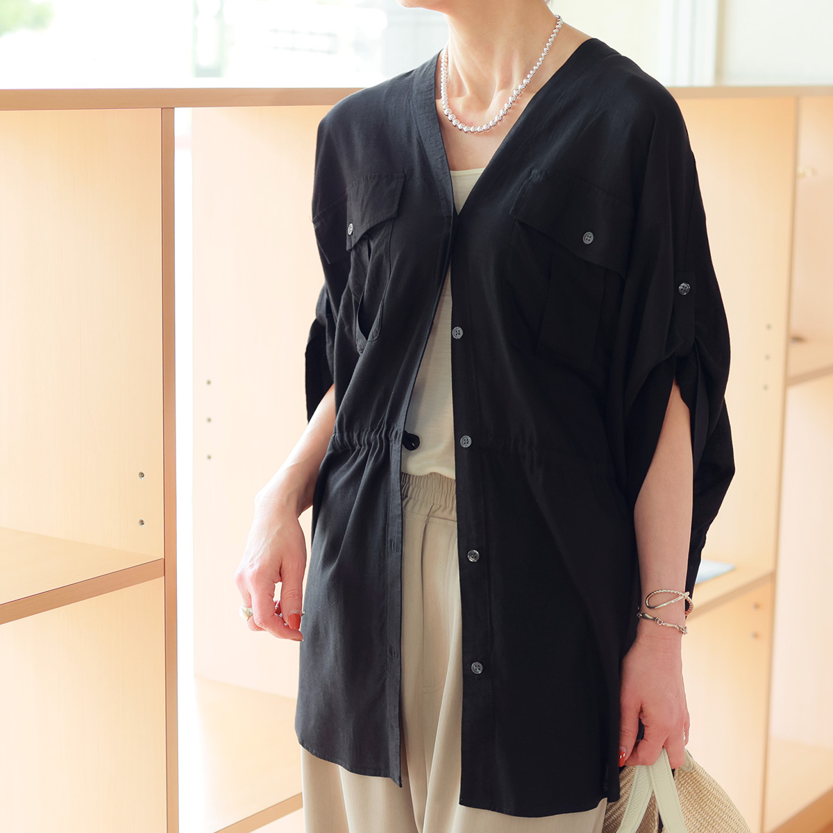 【美品】Boutique Ordinary ブティークオーディナリー　ジャケット Boutique Ordinary ブティックオーディナリー リネンジャケット