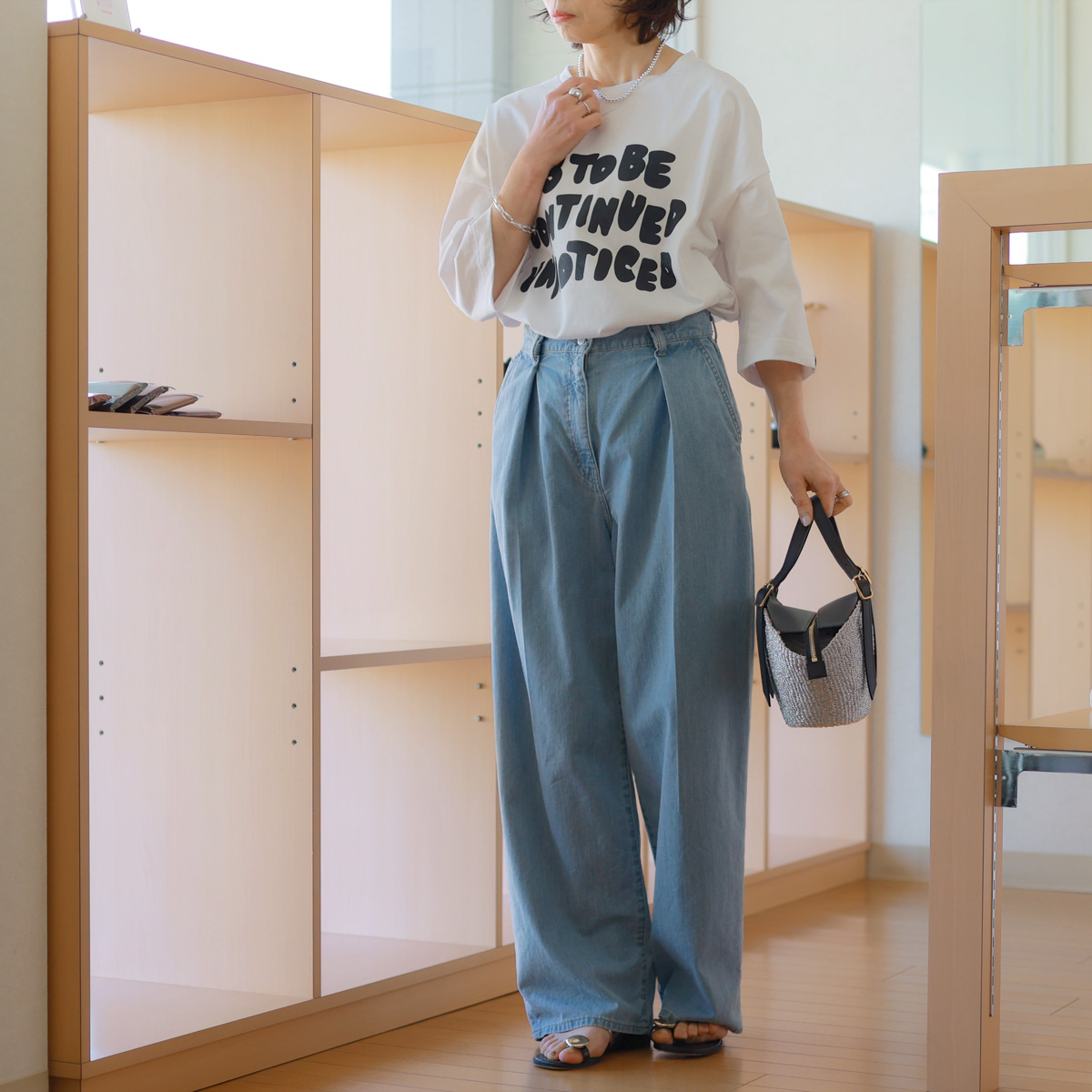 TICCA (ティッカ) タックワイド ライトデニム パンツ : planino - 通販