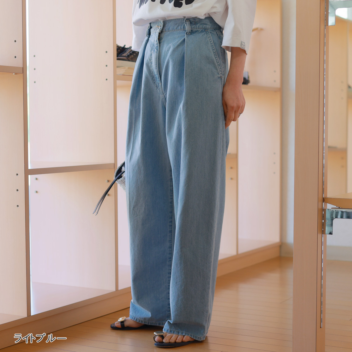 TICCA (ティッカ) タックワイド ライトデニム パンツ : planino - 通販