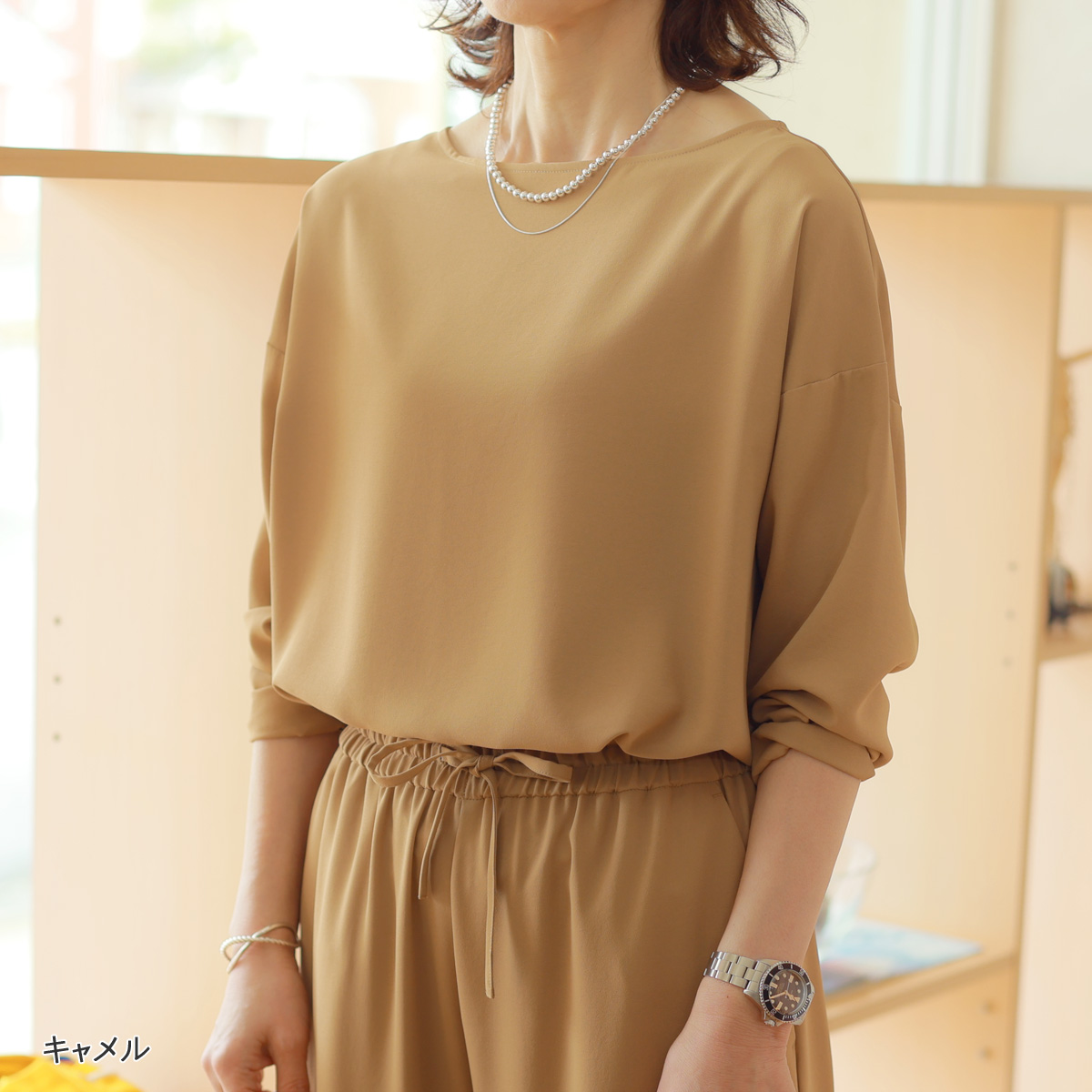 Dignite collier（ディニテコリエ） ストレッチエアリーシフォン 